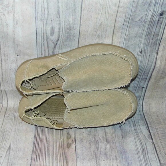 CROCS Santa Cruz Khaki Canvas Loafers Mens Size 13 - Picture 6 of 7